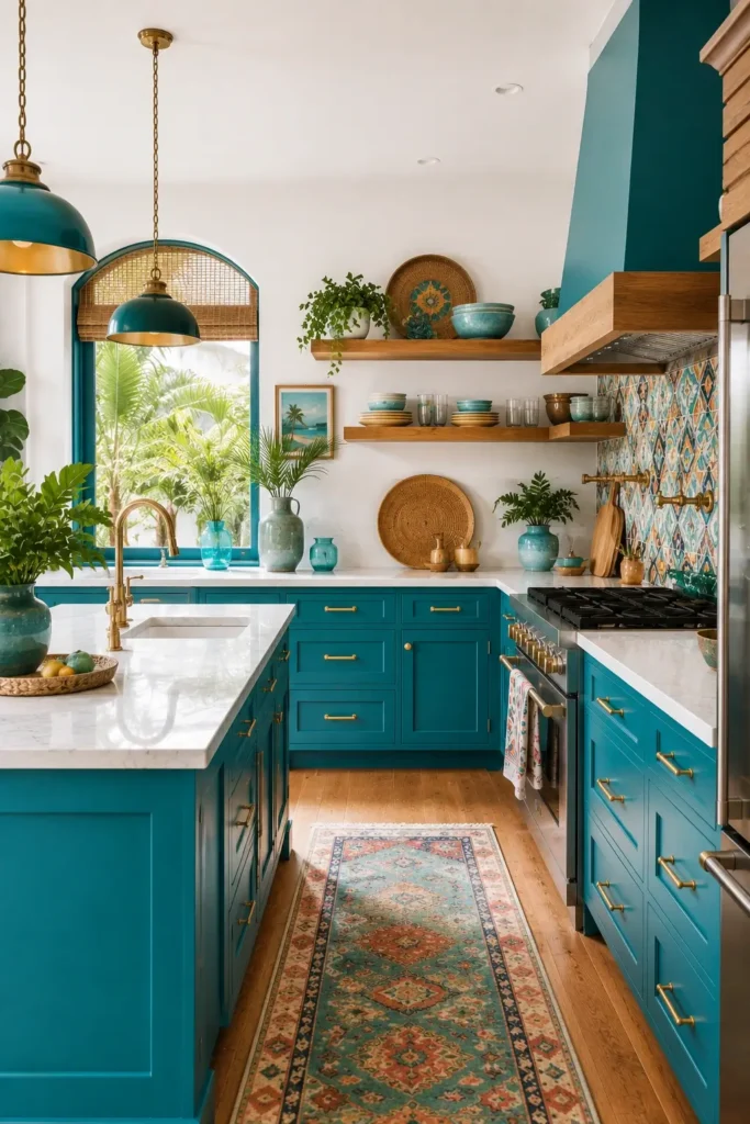 Teal and Turquoise Kitchens