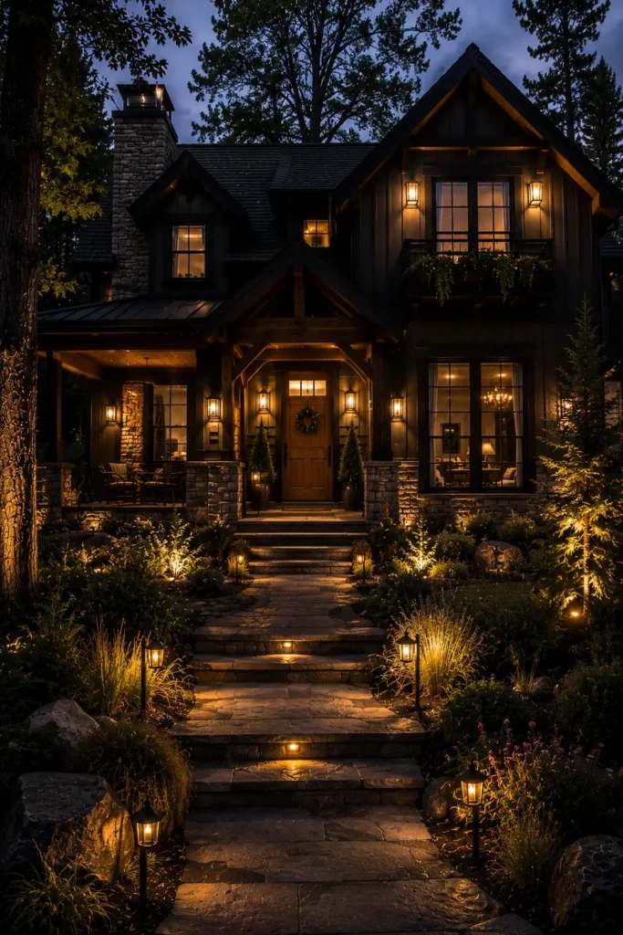 Black Roof Designs for Dark Green Houses