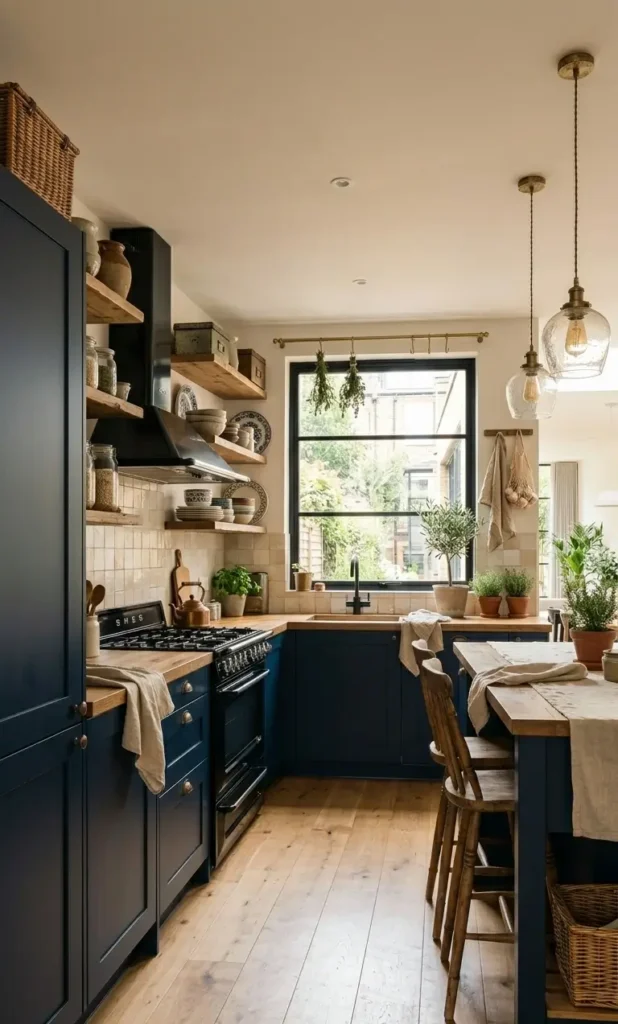 Farmhouse Navy Kitchen Decor