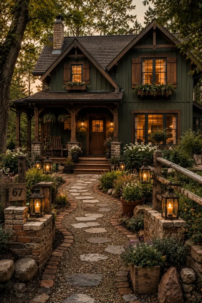 Outdoor Lighting Ideas for Black Trim Houses