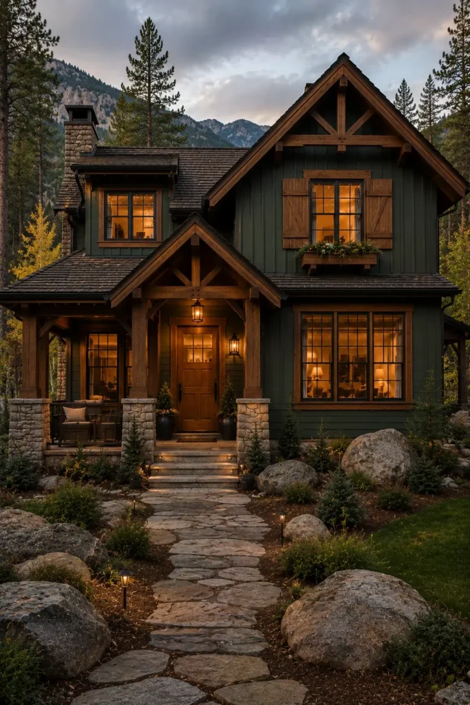 Stone Walkways and Rustic Exterior Details