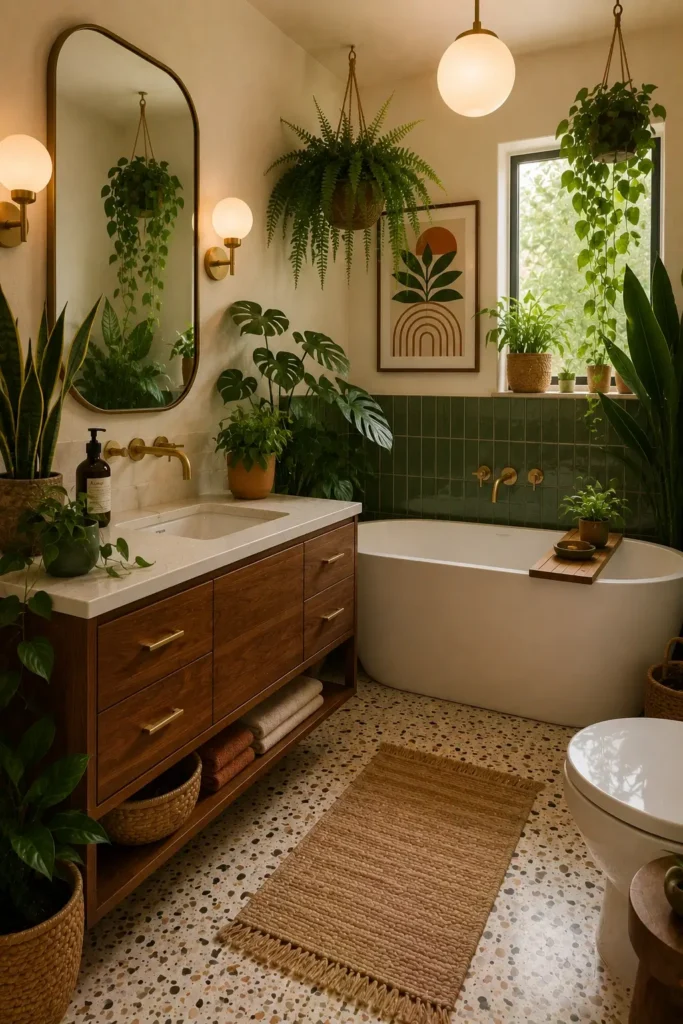 Indoor Plants for Retro Bathrooms