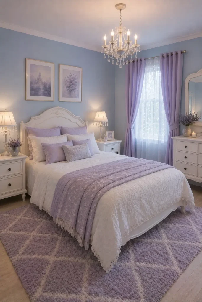 Blue and Lavender Bedroom