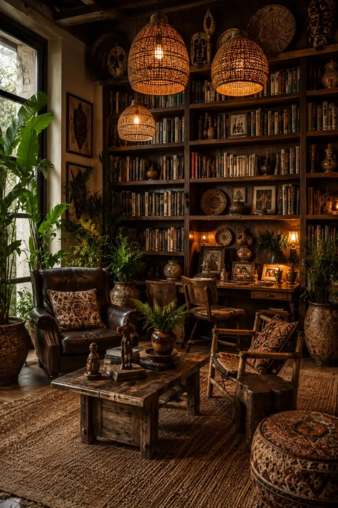 Feminine and Colorful Home Library Decor Ideas