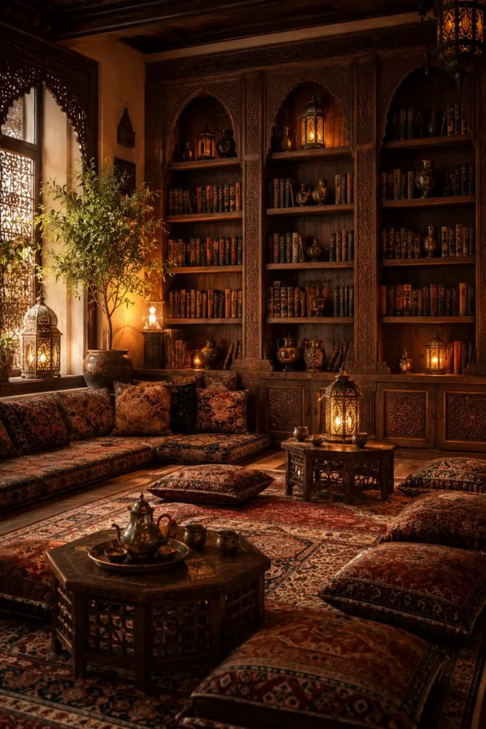 Arabic Majlis Home Library Design Ideas