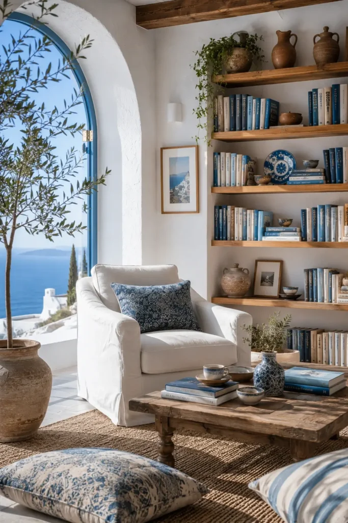 Greek Island Style Reading Room Ideas