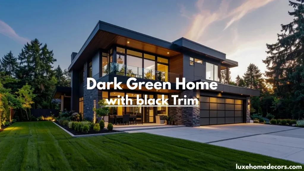 Dark Green House With Black Trim