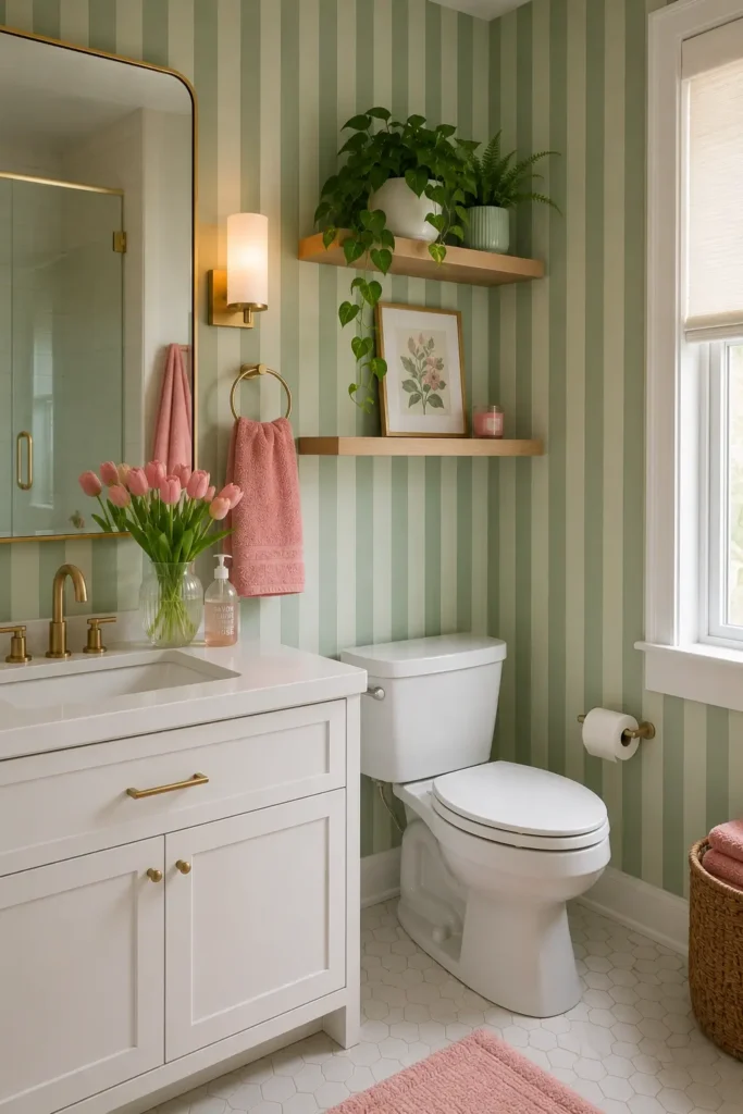 Botanical Wallpaper for Small Bathrooms