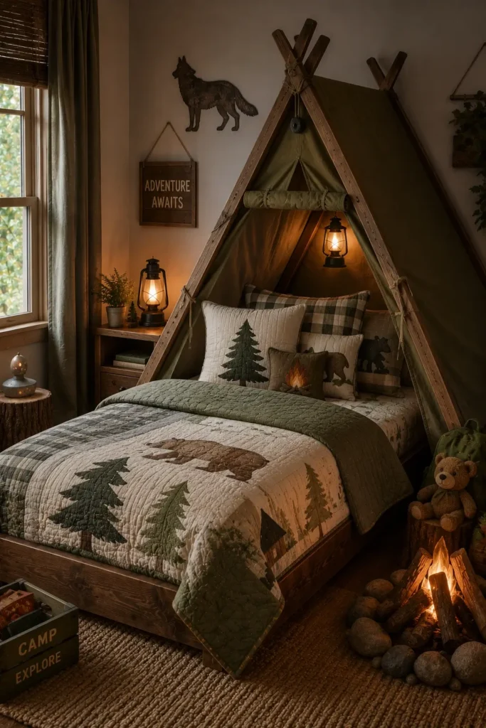 Create a Camping-Themed Boys Bedroom