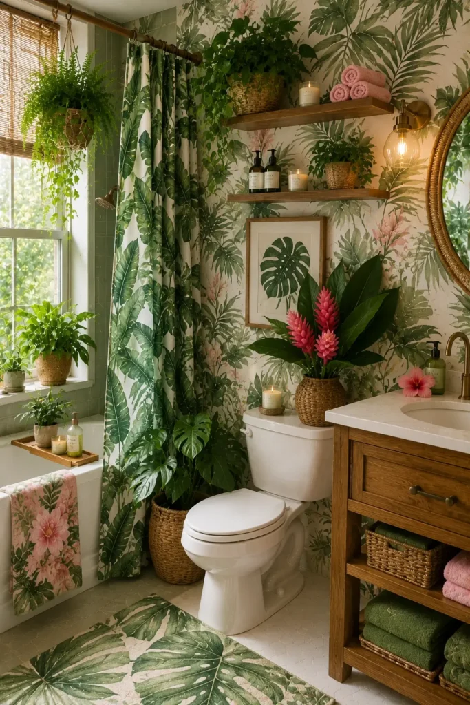Creating a Tropical Botanical Bathroom
