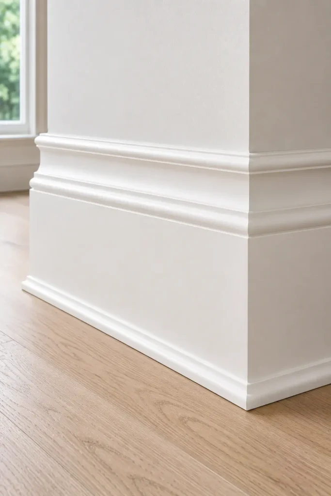 Wide Baseboard Trim for Large Farmhouse Spaces