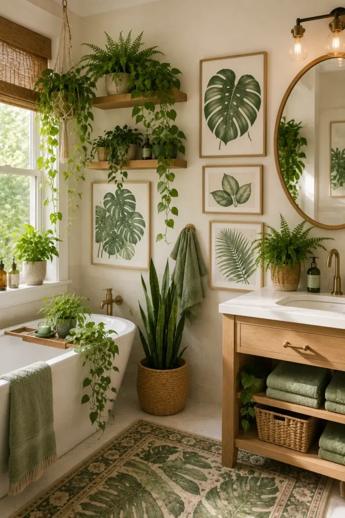 Decorating with Green Plants and Botanical Prints