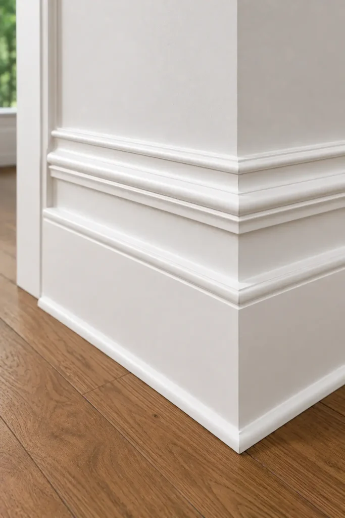 Layered Baseboard Trim With Decorative Moulding