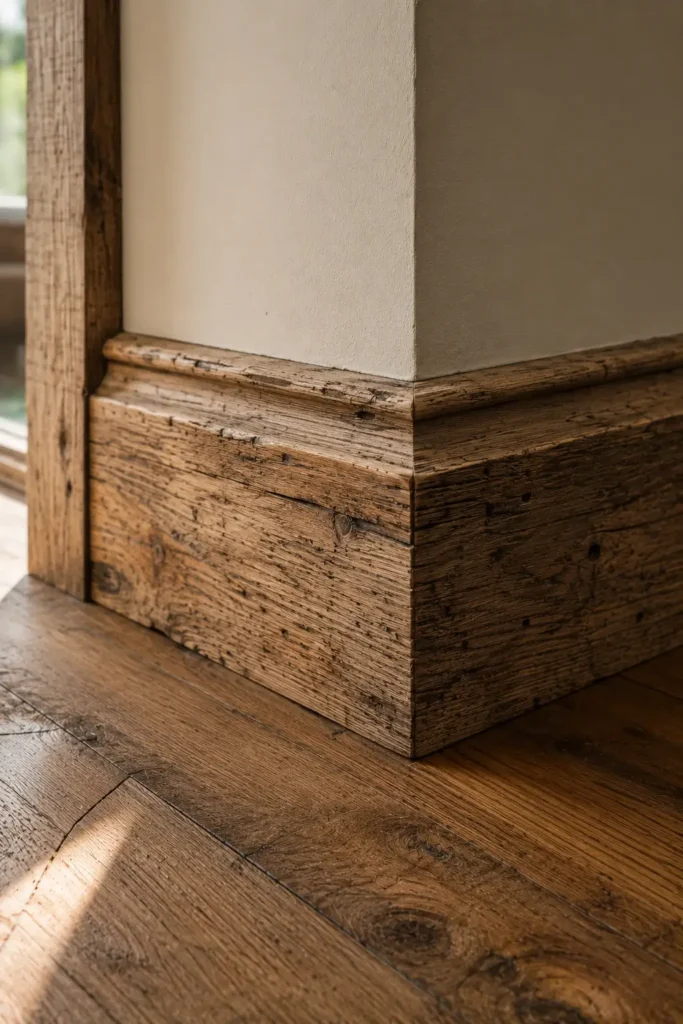 Reclaimed Wood Baseboard Trim for Authentic Farmhouse Character