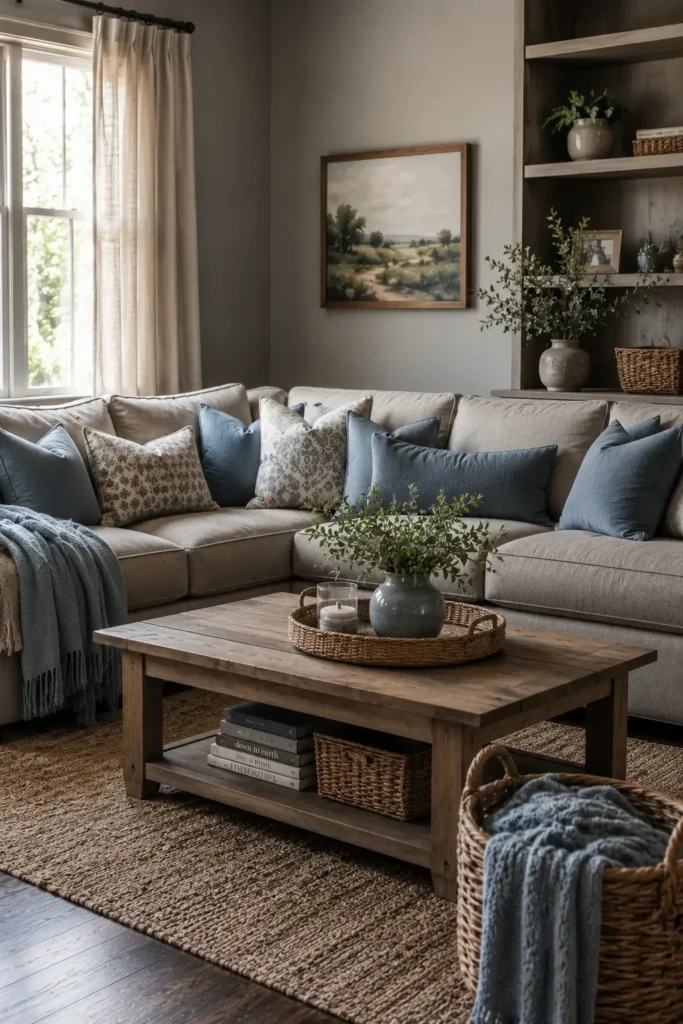 Dusty Blue and Warm Grey