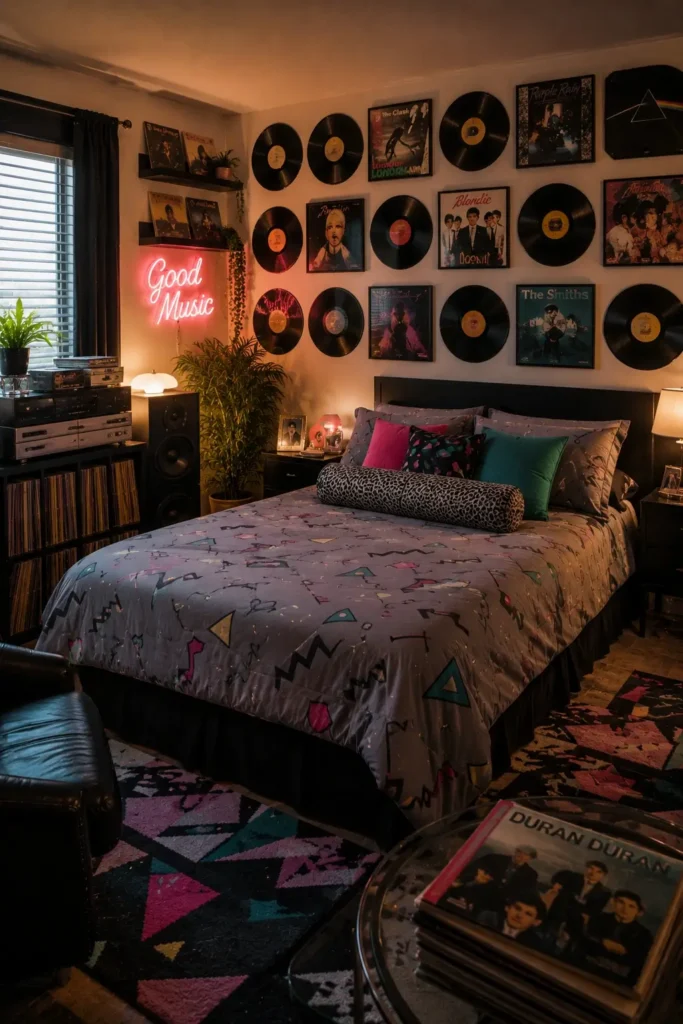 Vinyl Records as Bedroom Decor