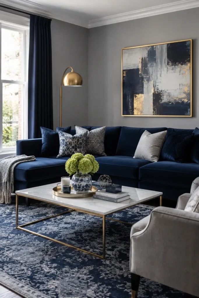 Navy Blue and Mid-Grey