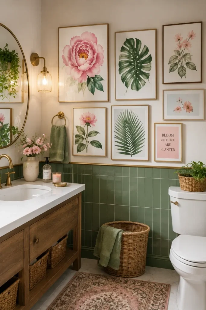 Pink Green Wall Art for Instant Color