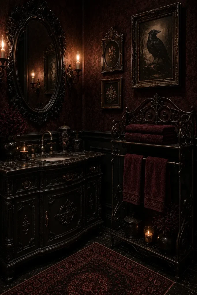 Decorative Towel Racks for a Gothic Bathroom
