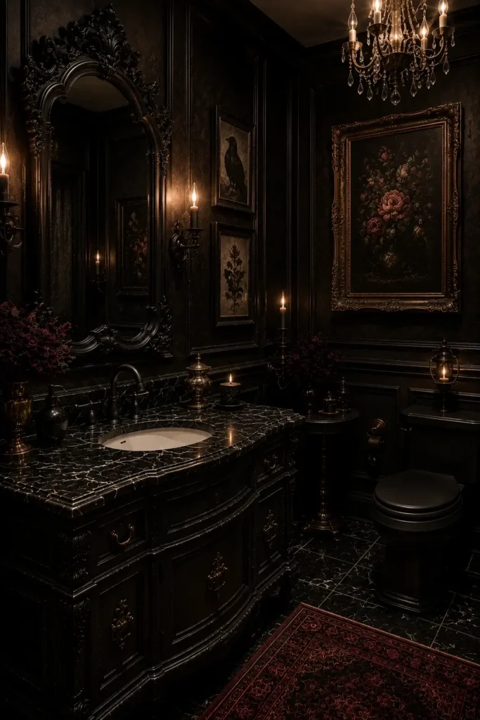 Black Faucets and Gothic Bathroom Fixtures