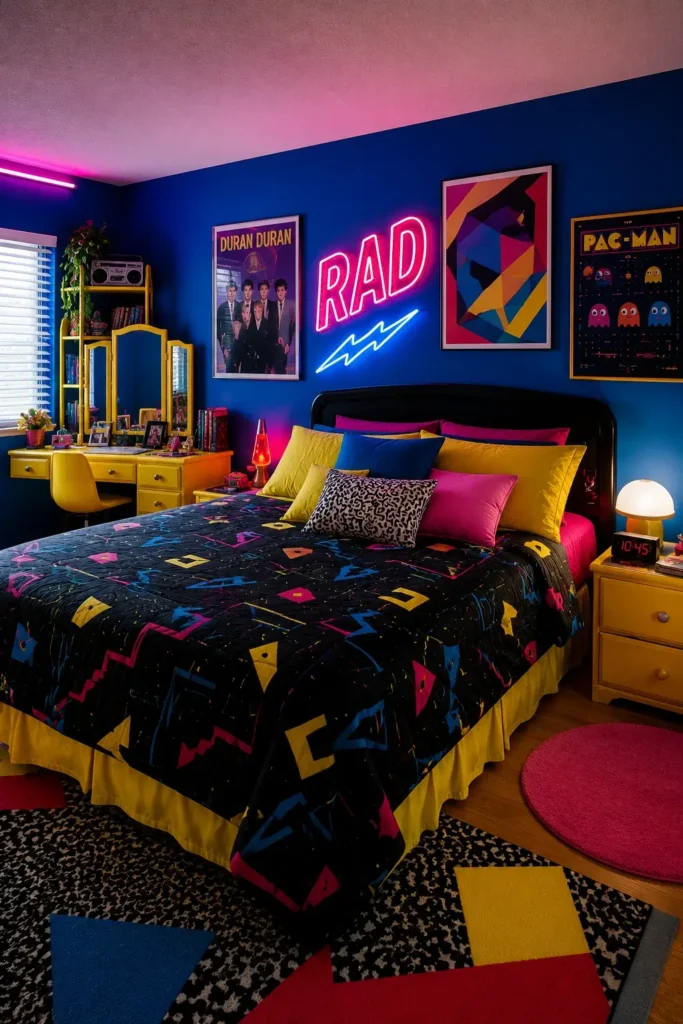 Electric Blue and Neon Yellow Accent Colors