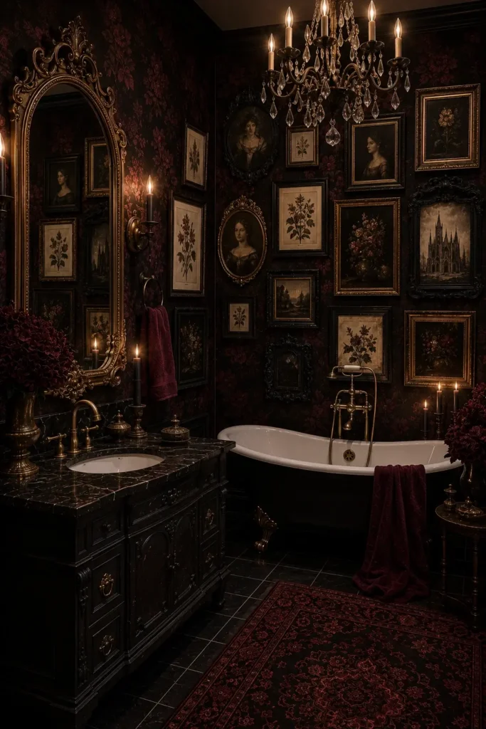 Vintage Gothic Paintings and Bathroom Wall Art