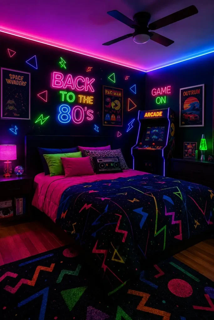 Neon 80s Bedroom Ideas for a Bold Retro Look