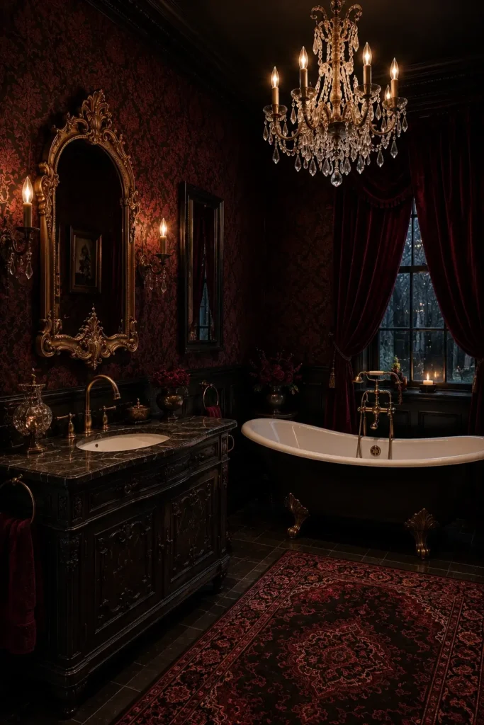 How Damask Wallpaper Creates a Victorian Gothic Feel