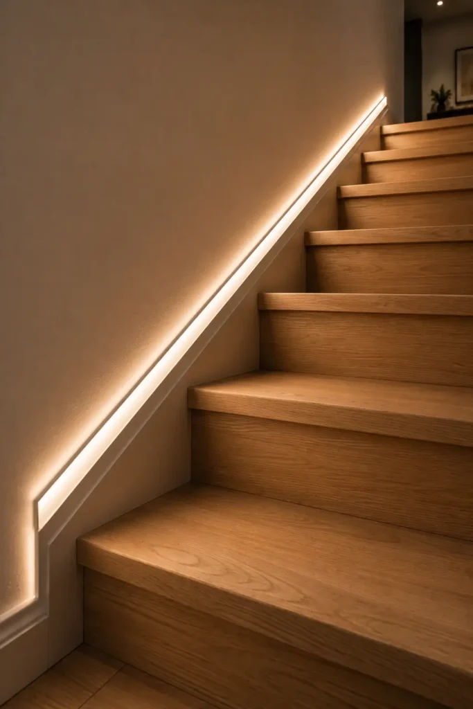 Dotless LED Baseboard Lighting With Hidden Wiring