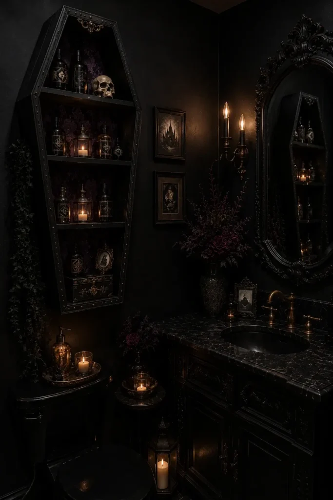 Gothic Coffin Decor and Coffin-Shaped Accessories