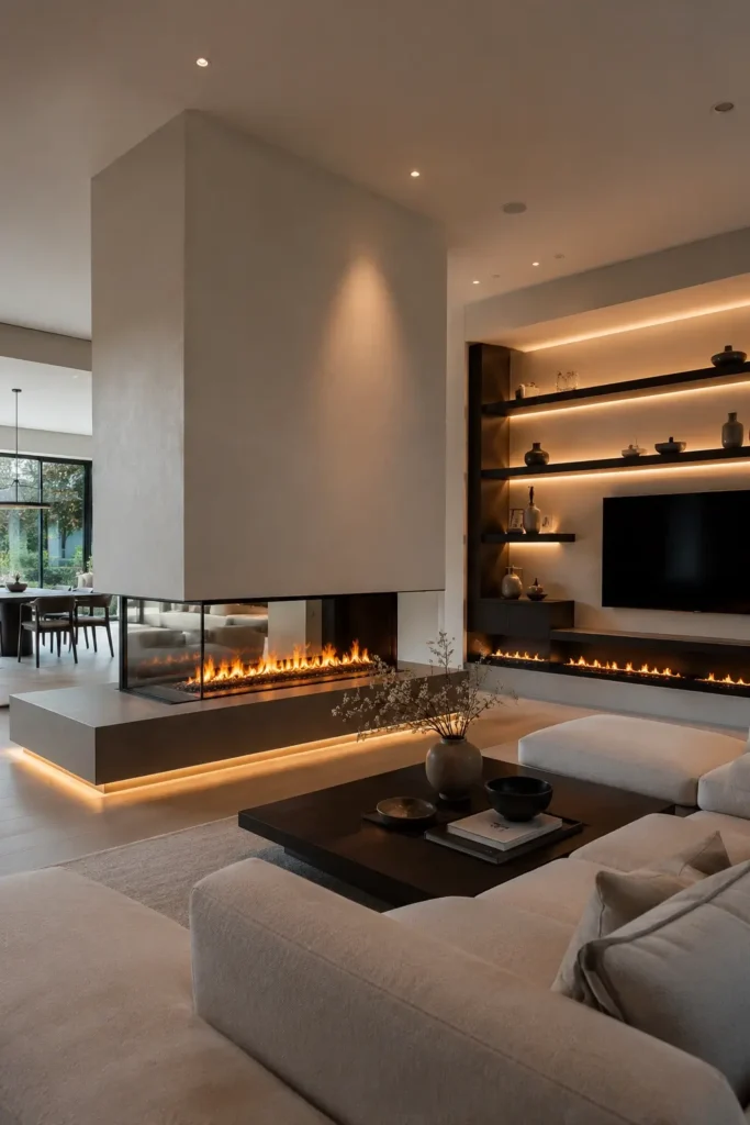Modern L Shaped Fireplace Ideas