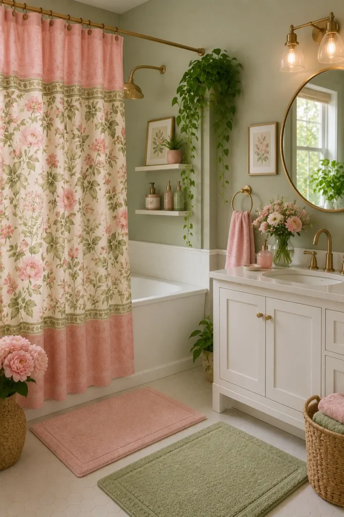 Pink and Green Shower Curtain Ideas