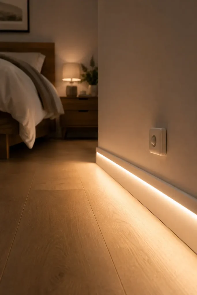 Motion-Sensor LED Skirting Boards for Nighttime Comfort