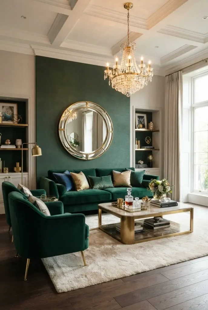  A Glamorous, Jewel-Toned Living Room
