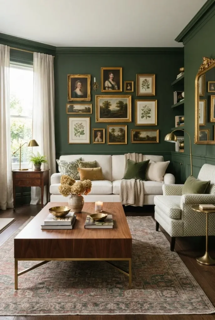 A Classic, Timeless Green and Gold Room