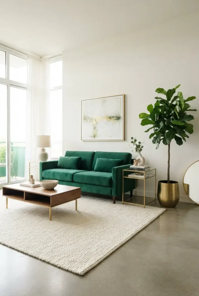 A Modern Green and Gold Room