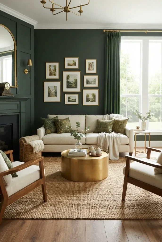 Wood Tones and Texture That Ground Green and Gold
