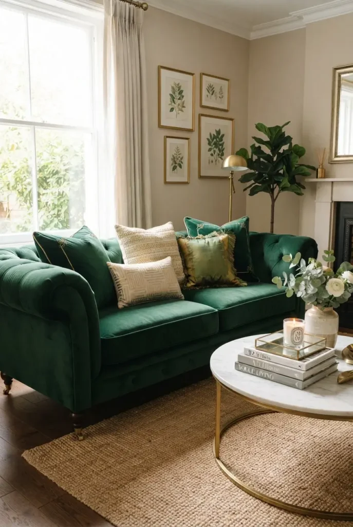 Pillows That Mix Green and Gold