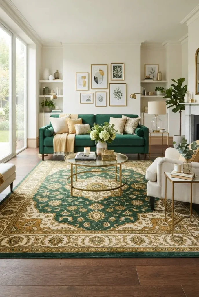 Rugs That Tie Green and Gold Together