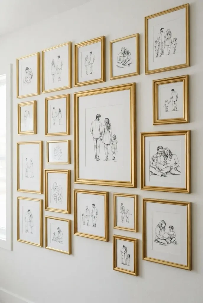 White and Gold Gallery Wall