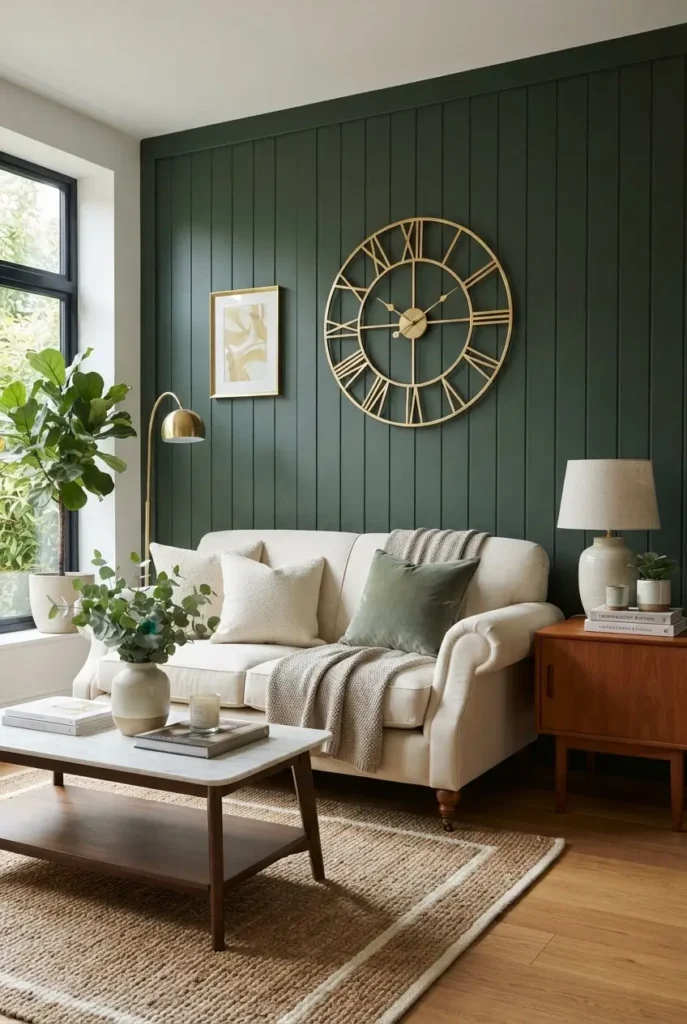 Wood Wall Panels with Gold Accents