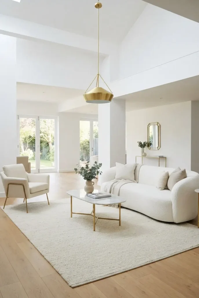 Open-Concept White and Gold