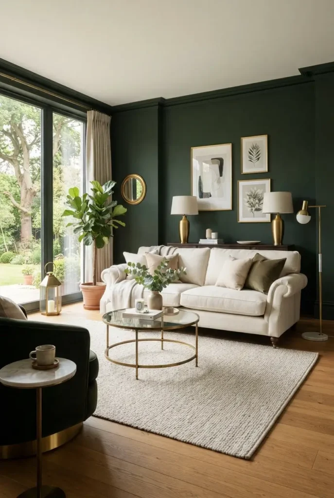 Dark Green and Gold Living Room Ideas&nbsp;
