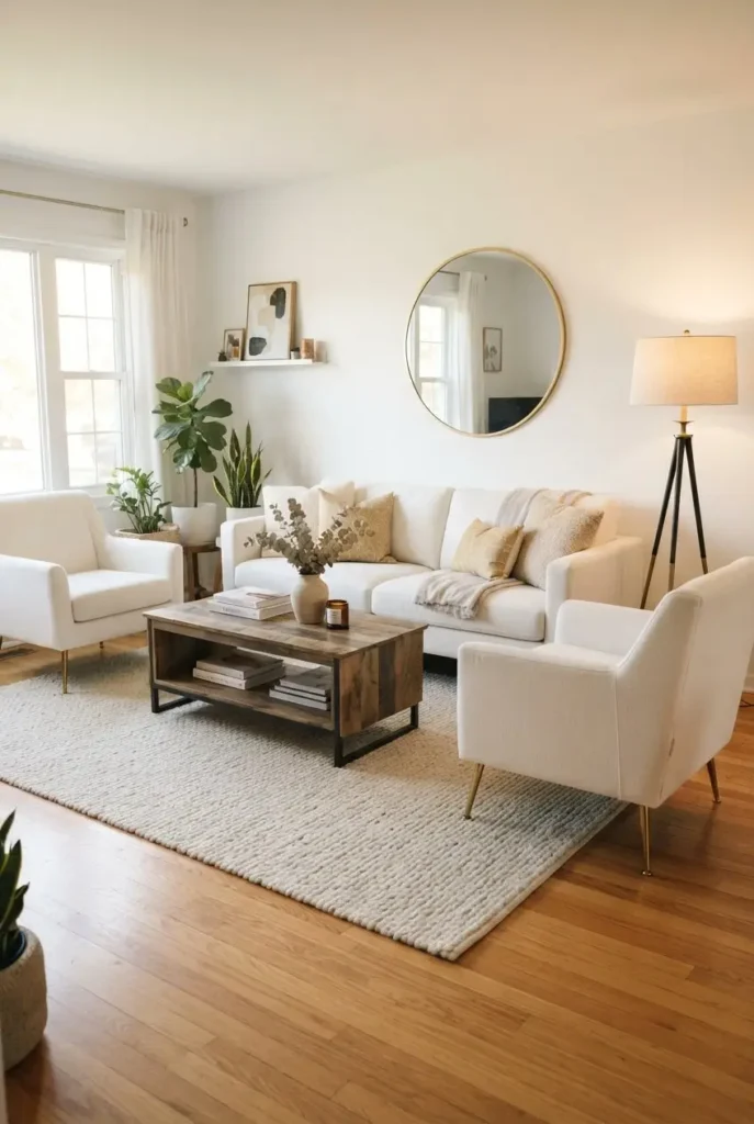 White and Gold Living Room Set