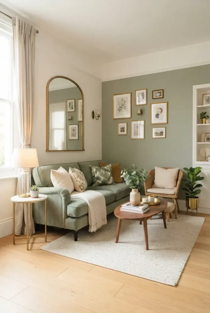 Small Living Rooms Done in Green and Gold