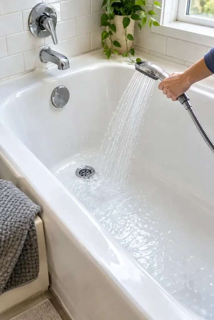 Remove Items and Rinse the Bathtub