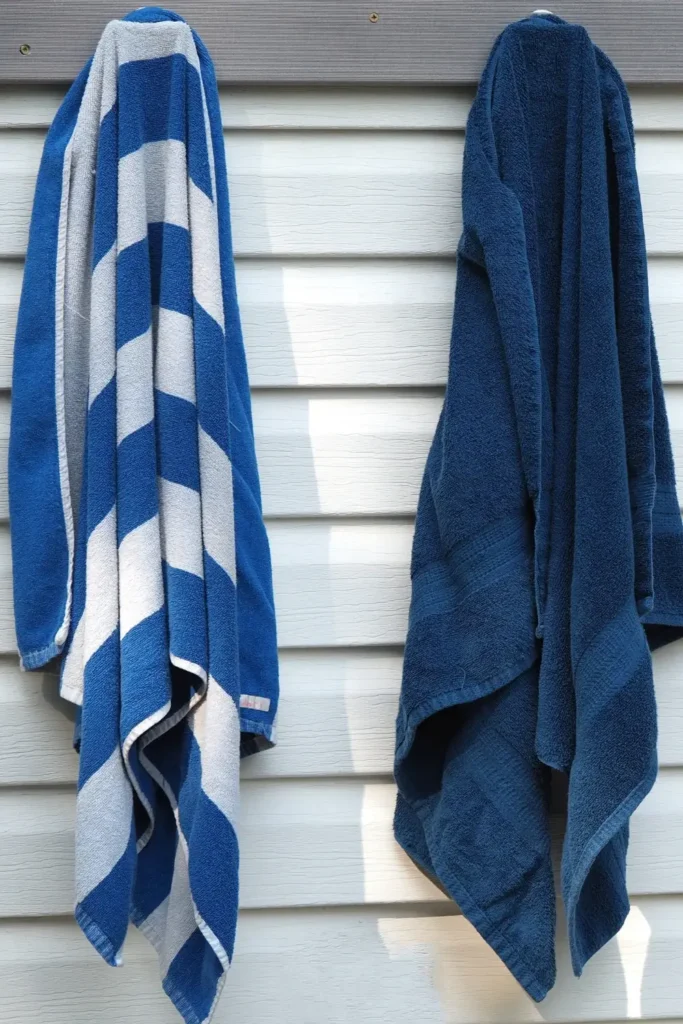 Refresh the Room with Blue Towels and Bath Mats