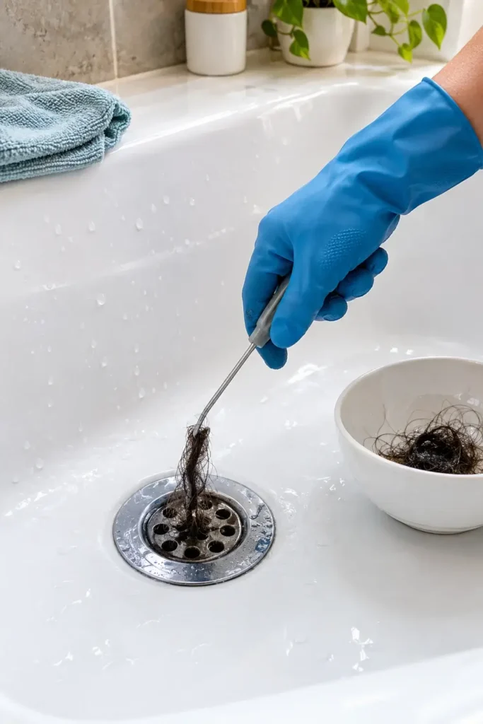 How to Clean the Bathtub Drain and Remove Hair