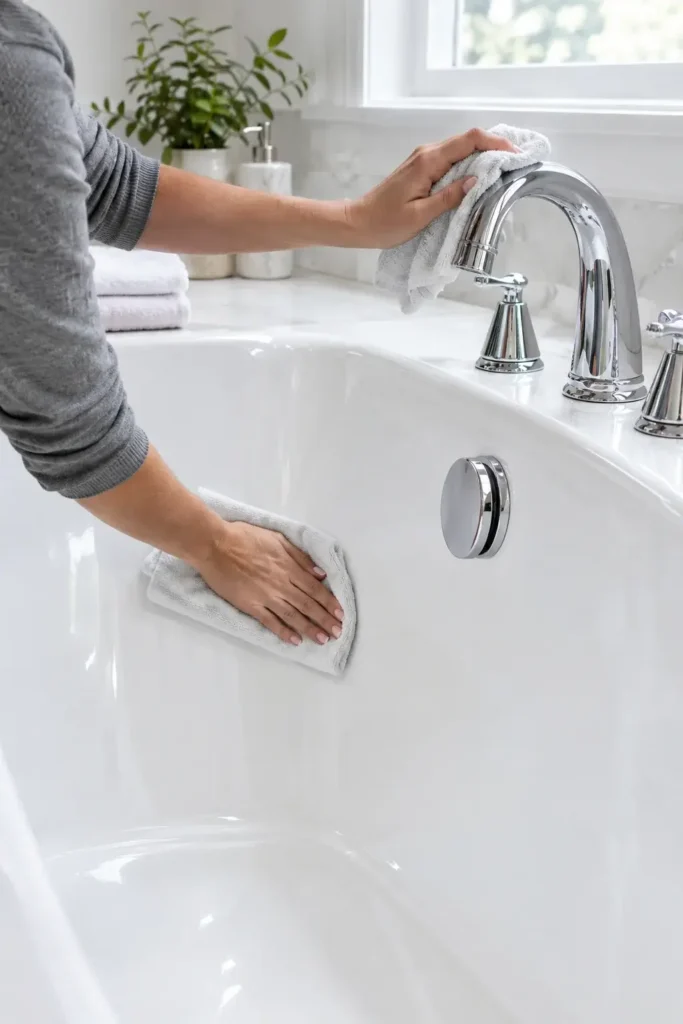 Dry the Bathtub With a Soft, Dry Cloth