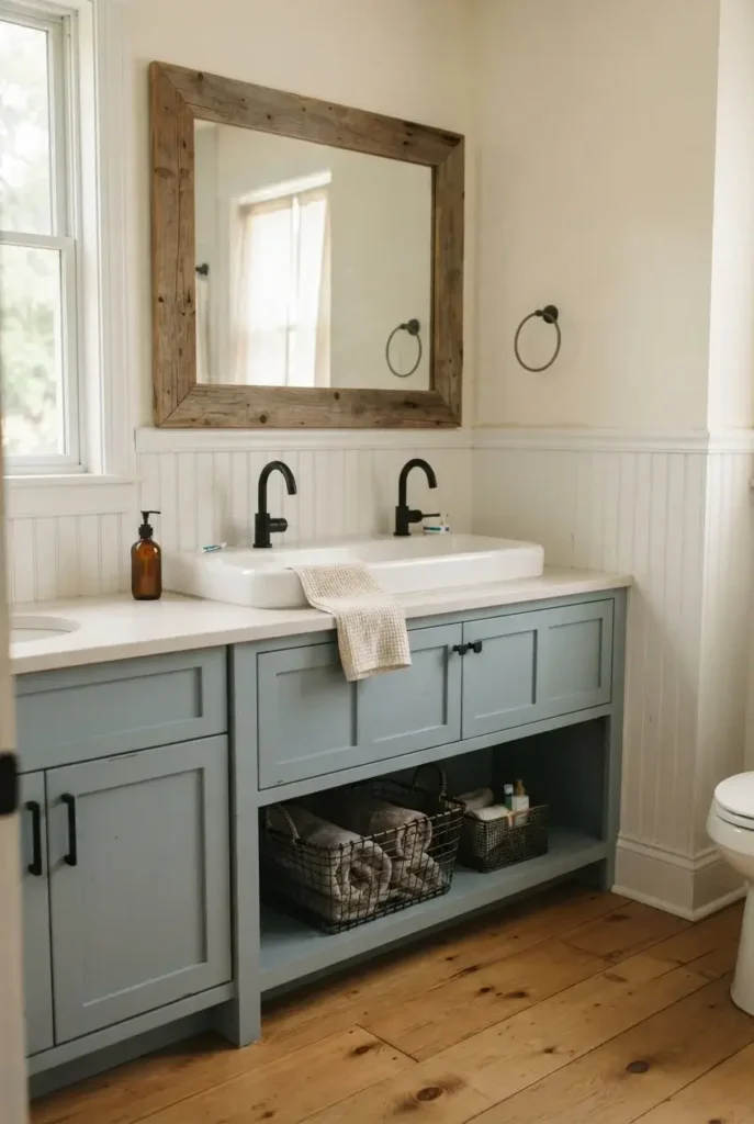 Farmhouse Blue Bathroom